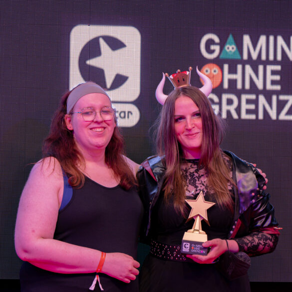 Preisträgerin Lilischote bei der Verleihung des Gaming ohne Grenzen Awards
